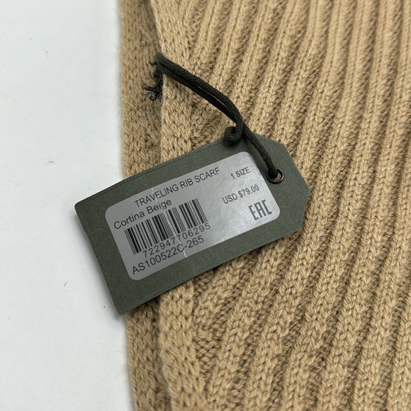 NWT AllSaints Traveling Rib Pattern Scarf in Cortina Beige - Picture 5 of 7
